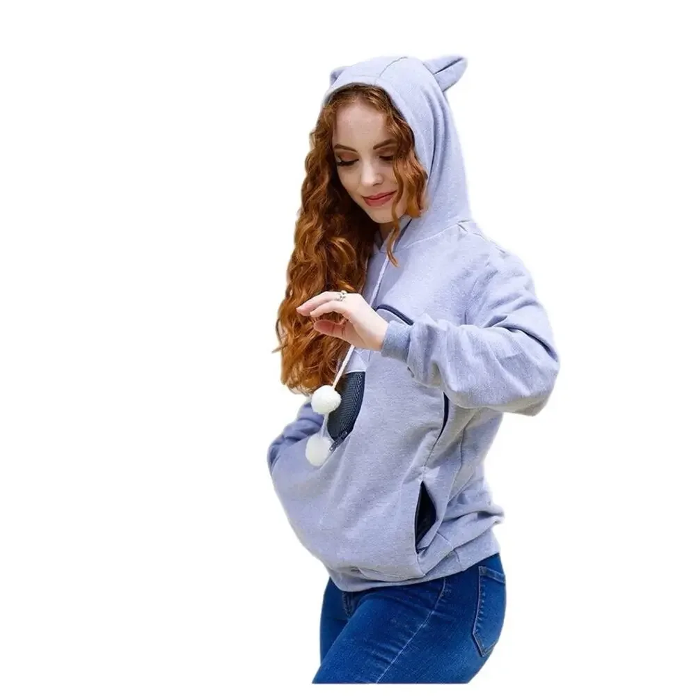 ALYC Pet Carrier Hoodie Cat Pouch Holder Sweatshirt Small Pink Pocket Pullover